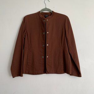 Eileen Fisher Mandarin Collar Boxy Jacket